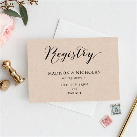 Simple Wedding Registry Card Template