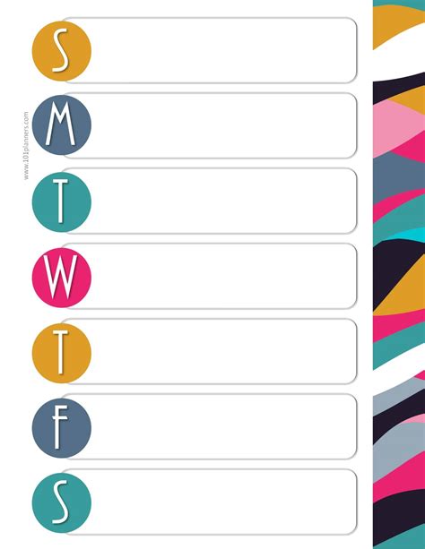 Simple Weekly Calendar Template