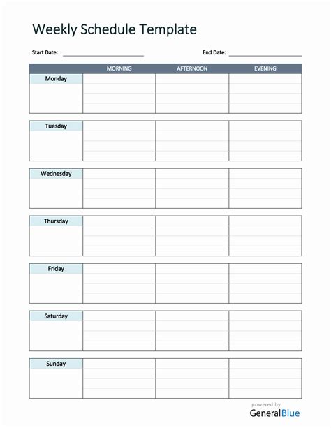 Simple Weekly Planner Template