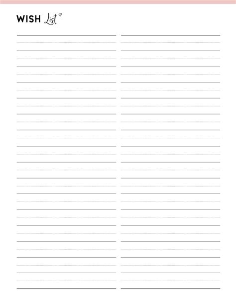 Simple Google Sheets Wishlist Template