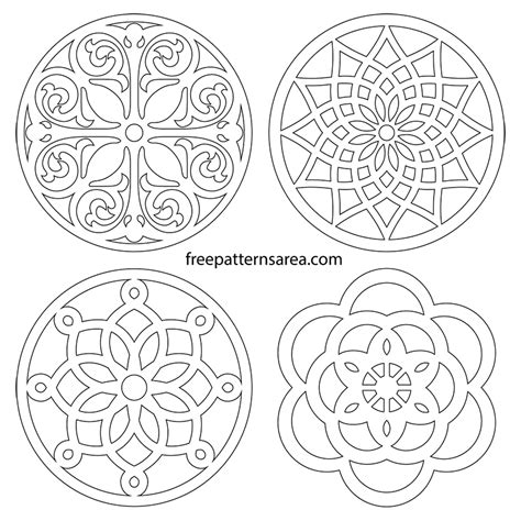 Simple wooden coasters scroll saw pattern