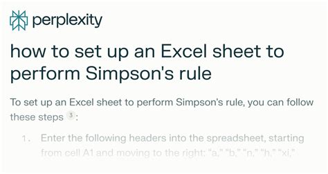 Simpson's Rule Excel