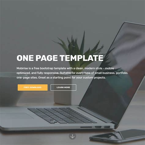 Single Page Template HTML5 Responsive Design