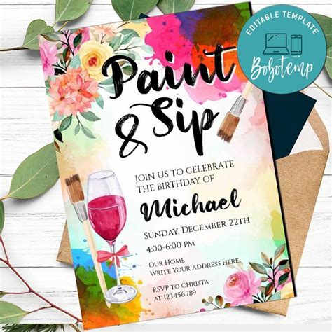 Sip and Paint Templates for Parties