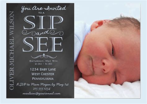 Sip and See Party Invitation Ideas for Boys