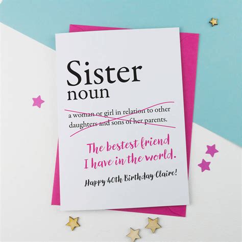 sister birthday card ideas