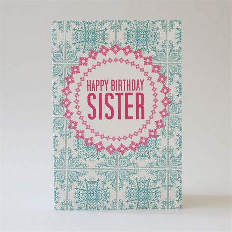 sister birthday card with polka dots