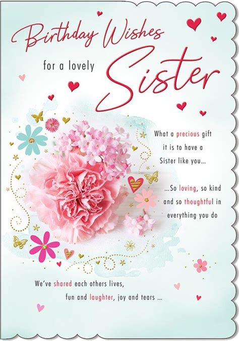 sister birthday wishes cards