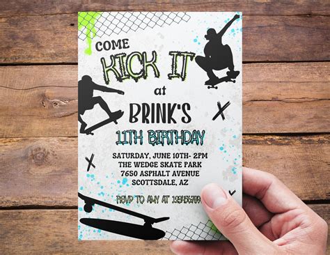 Skate Park Party Invitation