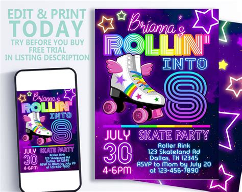 Skate Party Invitation Template 8