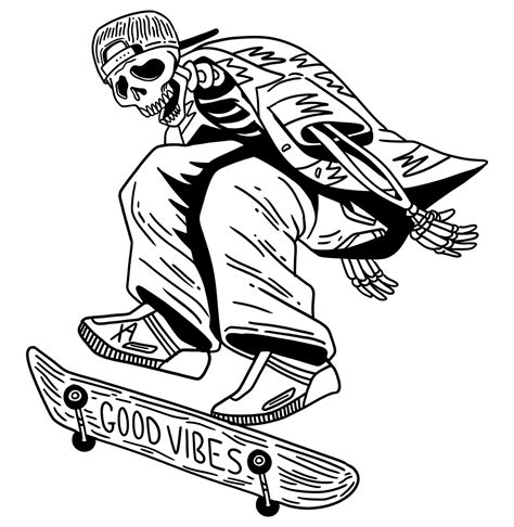 Skateboard coloring page