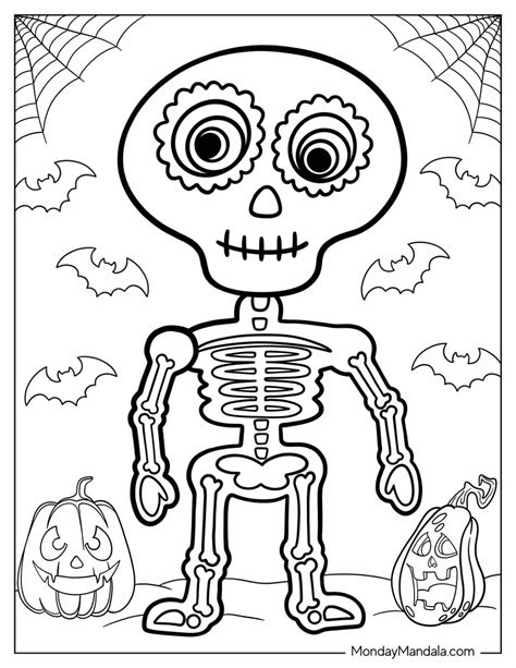 Skeleton coloring page gallery