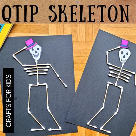 Skeleton Q-tip Craft Template for Kids