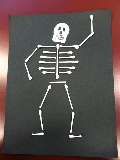 Skeleton Q-tip Craft Template Activities