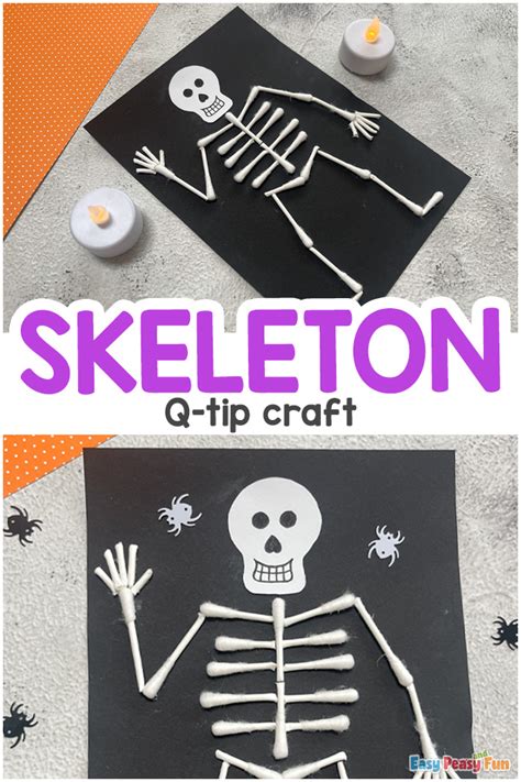 Skeleton Q-tip Craft Template Design Ideas