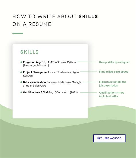 Skills Section Example