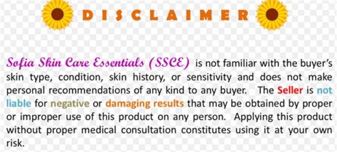 Skin Care Disclaimer Template