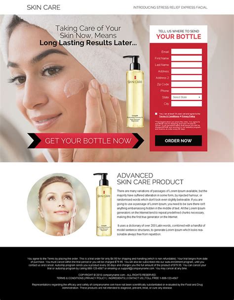 Skincare website template example 6