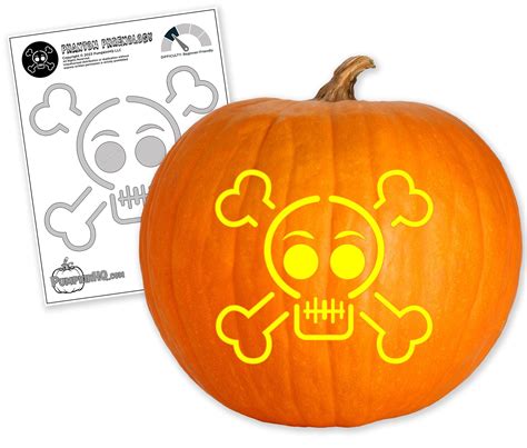 Skull and Crossbones Pumpkin Carving Template