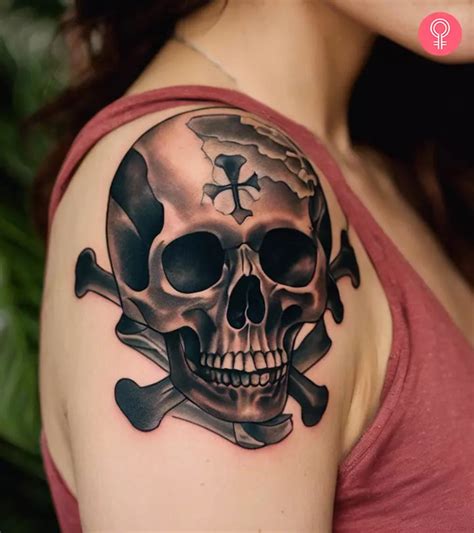 Skull and crossbones tattoo