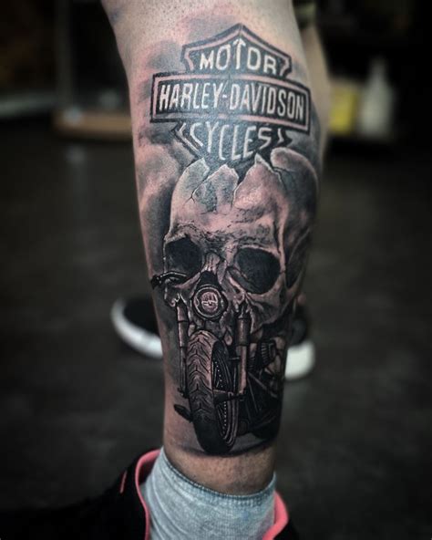 Skull Harley Davidson Tattoo