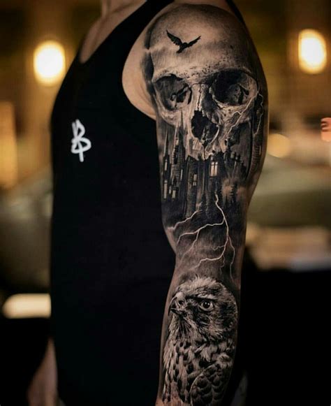 Skull-Inspired Tattoo Sleeve