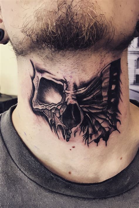 Skull neck tattoos