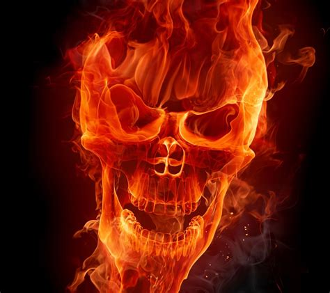 Skull with Flames