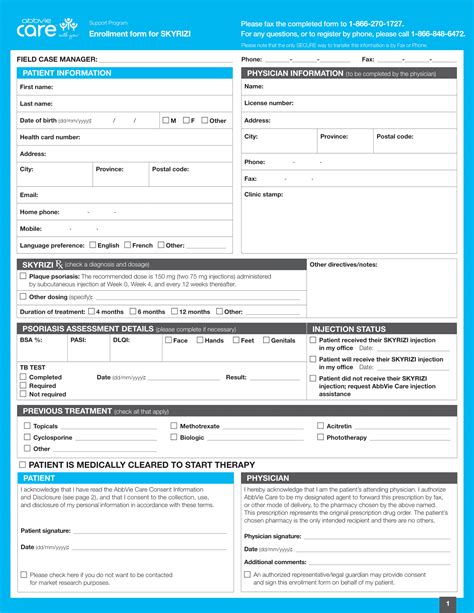 Skyrizi Enrollment Form Printable