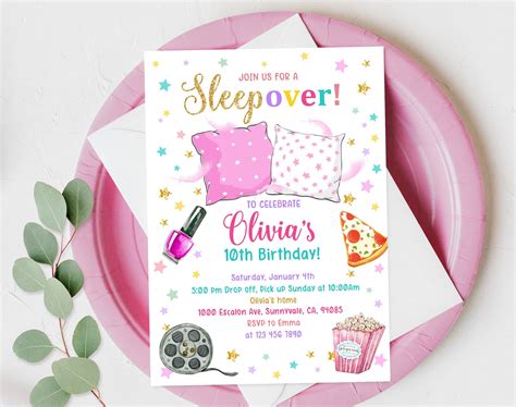 Image of Sleepover Invitation Ideas for Girls