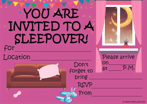 Image of Sleepover Invitation Templates