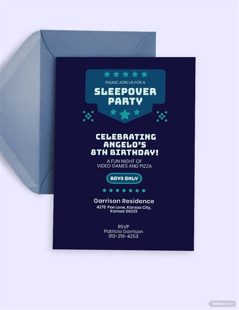 Image of Sleepover Invitation Templates for Boys