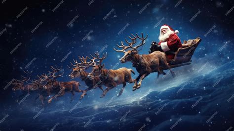 Santa's sleigh in flight