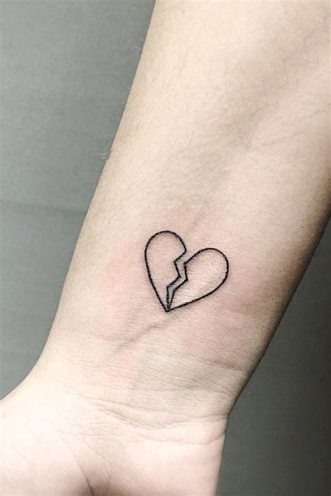 Small Broken Heart Tattoo Design