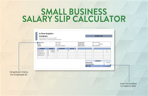 Salary Slip Template for Small Businesses