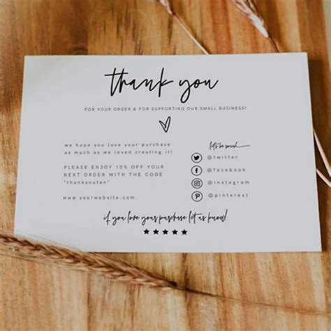 Small Business Thank You Card Example