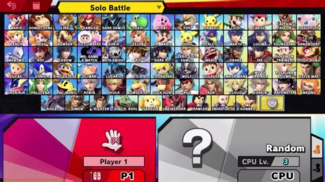 Smash Bros. Character Select Screenshot