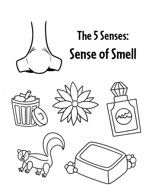 A coloring page featuring different scents