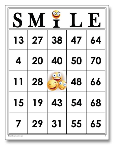 Smiley Face Bingo Pattern