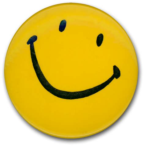 Smiley face symbol on button