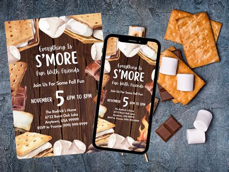 Free S'mores Invitation Template