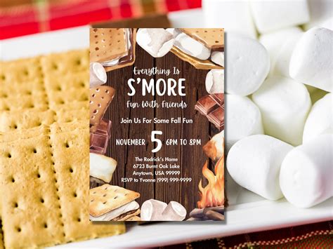 S'mores Party Invitation Template Ideas