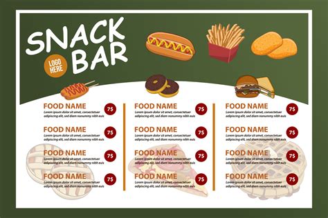 Snack Bar Menu Template 1