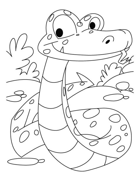 Snake and its prey coloring page