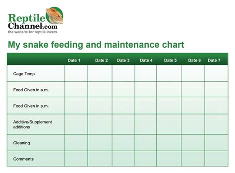 Snake feeding charts