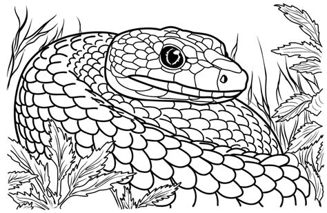 Snake in the grass coloring page