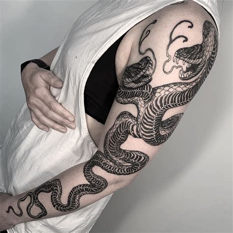 Snake sleeve tattoos design