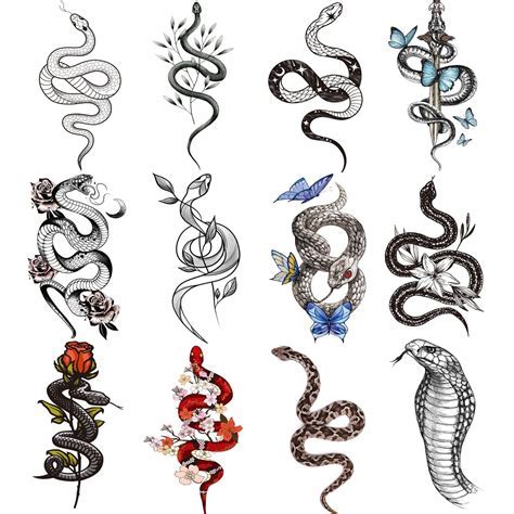 Snake temporary tattoo designs