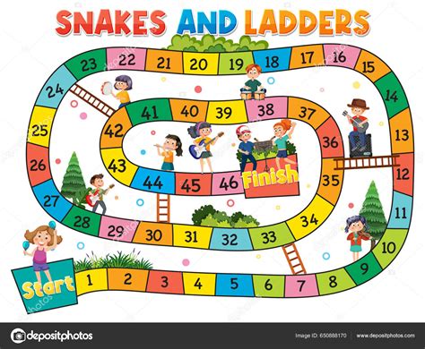 Snakes and Ladders Game Board Template