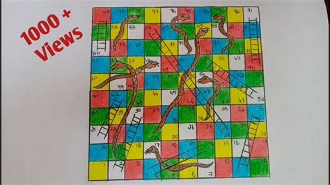 Snakes and Ladders Hand-Drawn Template